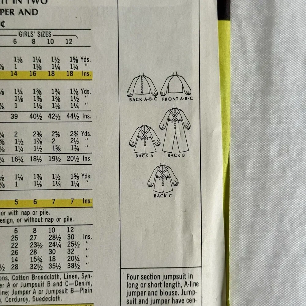 Vtg 60s McCalls 2119 Sewing Pattern Girls 6 Jumper Overalls Romper Dress UNCUT